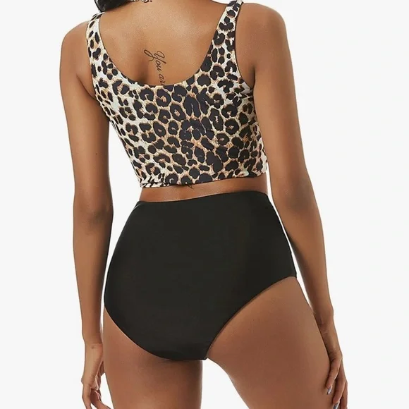 Zaful Leopard and Black Bikini Set - Picture 2 of 4